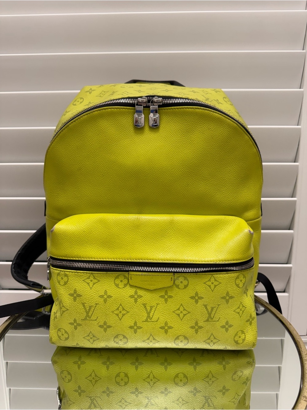 Louis Vuitton Taiga Rama Monogram Discovery Bag Jaune Yellow Backpack
